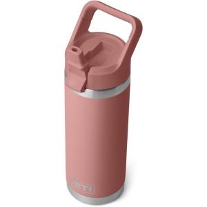 YETI Rambler 18 oz Bottle, Vacuum Insulated, Stainless Steel with Color Matching Straw Cap, Venom(Sandstone Pink)