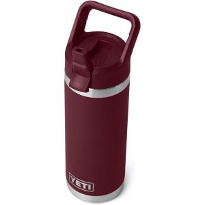 YETI Rambler 18 oz Bottle, Vacuum Insulated, Stainless Steel with Color Matching Straw Cap, Venom(Wild Vine Red)
