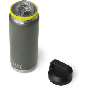 YETI Rambler 26 oz Bottle, Vacuum Insulated, Leakproof, Stainless Steel with Chug Cap(Camp Green/Firefly Yellow)