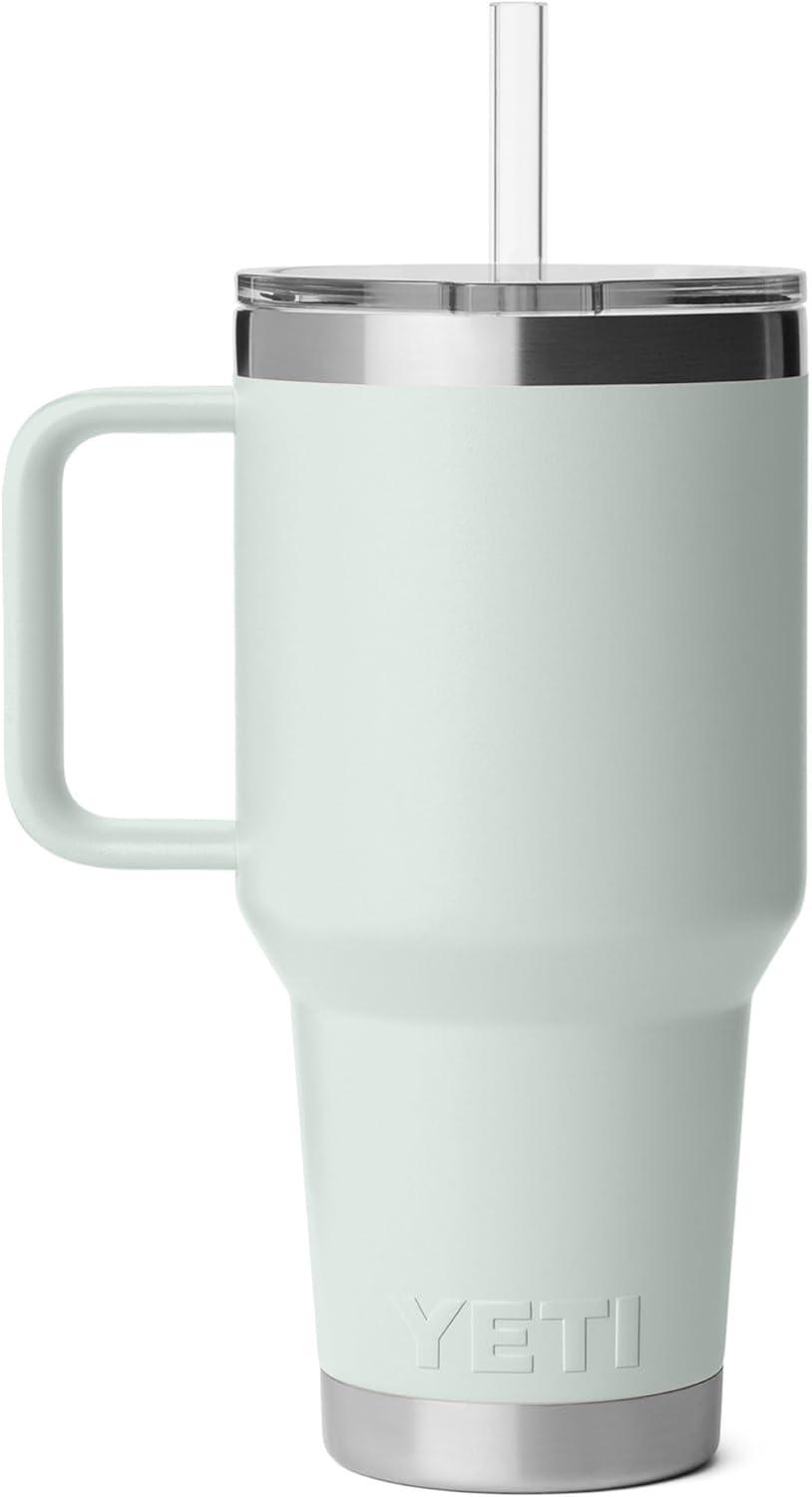 imageYETI Rambler 35 oz Straw Mug 20 DoubleWall Vacuum Insulation for Cold Beverages Dishwasher Safe Cupholder Compatible Reusable Straw Comfortable Grip Handle Travel Mug RidgelineRidgeline