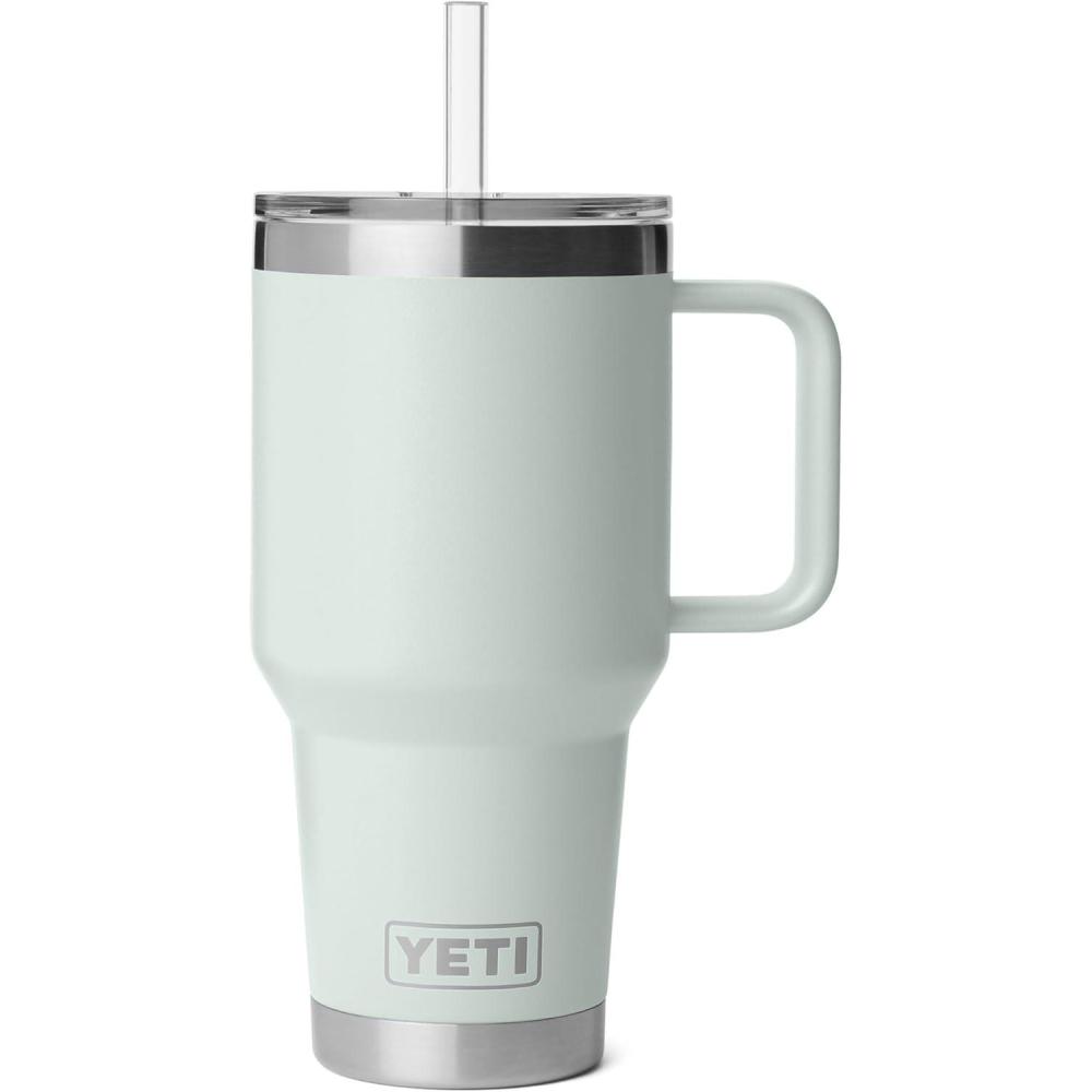 imageYETI Rambler 35 oz Straw Mug 20 DoubleWall Vacuum Insulation for Cold Beverages Dishwasher Safe Cupholder Compatible Reusable Straw Comfortable Grip Handle Travel Mug RidgelineRidgeline