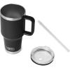 YETI Rambler 35 oz Straw Mug 2.0 – Double-Wall Vacuum Insulation for Cold Beverages – Dishwasher Safe – Cupholder Compatible – Reusable Straw – Comfortable Grip Handle – Travel Mug – Ridgeline(Black)