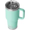 YETI Rambler 35 oz Straw Mug 2.0 – Double-Wall Vacuum Insulation for Cold Beverages – Dishwasher Safe – Cupholder Compatible – Reusable Straw – Comfortable Grip Handle – Travel Mug – Ridgeline(Seafoam)
