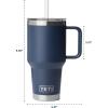 YETI Rambler 35 oz Straw Mug 2.0 – Double-Wall Vacuum Insulation for Cold Beverages – Dishwasher Safe – Cupholder Compatible – Reusable Straw – Comfortable Grip Handle – Travel Mug – Ridgeline(Seafoam)